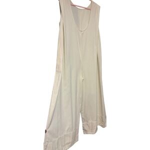 Free People Women's Sleeveless Jumpsuit Wide Leg Palazzo Pants Romper Beige SZ S
